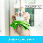 Soft Flask - Shrink As You Drink Soft Water Bottle for Hydration Pack - Folding Water Bottle Ideal for Running, Hiking, Cycling, Climbing & Rigorous Activity