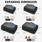 BAGAIL 4 Set/6 Set/8 Set Compression Packing Cubes Travel Accessories Expandable Packing Organizers (Square Mesh, 06-Black)