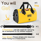 Waterproof Duffel Bag - Motorcycle Dry Bag Tail Bag with Large Storage Space, Waterproof Luggage Duffle Bags with Outer Mesh Zipper Pocket for Camping, Kayaking, Fishing & Traveling