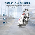 Forge Open Alert TSA Approved Luggage Locks - 3 Digit Combination, Easy Read Dials, Zinc Alloy Body - Ideal Travel Lock for Luggage, Suitcases, Bags & Toolboxes (4 Colors #1)