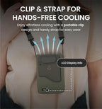 Claymore Clip Fan Khaki – Portable Rechargeable Fan with 5200mAh Battery, 5-Speed Quiet BLDC Motor, Hands-Free Clip Design with Neck Strap, USB-C Charging – Ideal for Camping, Hiking, Outdoor Use