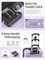 Tolino Carry on Luggage 22x14x9 Airline Approved-20 Inch Hardside Suitcase with Wheels TSA Lock, PC+ABS Lightweight Carry on Suitcases for Women and Men