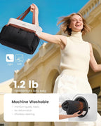 LOVEVOOK Puffer Bag for Women, Ultra-Lightweight Work Tote with Organized Compartments, 15.6/17.3“, Travel Carry-on & Gym Bag