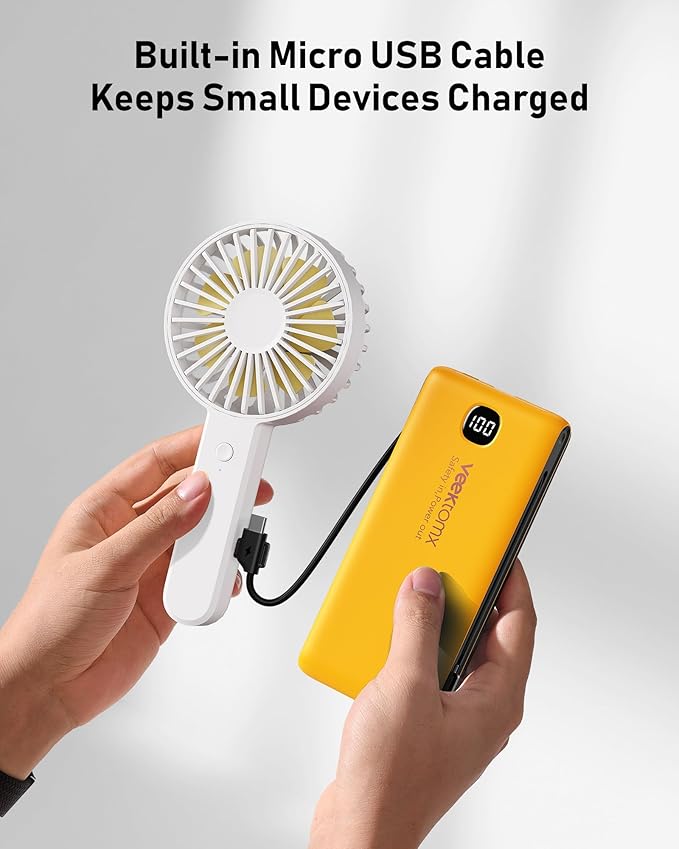 Portable Charger Power Bank Built in Cables and Wall Plug, 10000mAh iPhone Battery Pack Fast Charging, USB C External Slim Power Bank, Travel Essentials Compatible with iPhone 16 15 14 13 iPad, Yellow