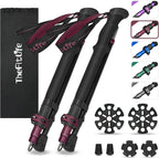 TheFitLife Collapsible Trekking Poles for Hiking – Lightweight Folding Walking Sticks for Men and Women with Extra-Long Foam Handle and Metal Flip Lock