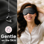 Umisleep 100% Pure Mulberry Silk Sleep Mask, 22 Momme 6A Soft & Smooth Fibers, Breathable Eye Mask for Women & Men, Better Light Blocking Sleeping Mask with Travel Pouch, Adjustable Blindfold, Black