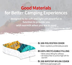 zzlamb Camping Blanket, Outdoor Lightweight Travel Blanket Puffy Portable Down Alternative, Windproof Warm Cloak with Snaps, Cozy Quilt Backpacking Picnic RV Plane Car Hammock Beach Climbing