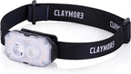 Claymore HEADY+ Black Rechargeable Wearable Light – 600 Lumens HeadlampMode 6 Light Mode 90° Adjustable Beam IP54 Water-Resistant USB-C Rechargeable Up to 70 Hrs Runtime for Camping, Running, Outdoor
