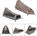 GEERTOP Ultralight Bivy Tent for 1 Person 3 Season Waterproof Single Person Backpacking Tent for Camping Hiking Backpack Travel Outdoor Survival Gear