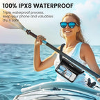 Niveaya IP68 Waterproof Fanny Pack - 2 Pack, Floating Dry Bag Pouch, Phone Waterproof Waist Pouch Dry Bag, Beach, Kayaking, Swimming, Boat Essentials, for iPhone 16/15/14/13/12 Pro Max up to 9.5"