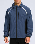 Men's Cycling Rain Jackets Waterproof Running Bike Windbreaker Lightweight Packable Hooded Jacket