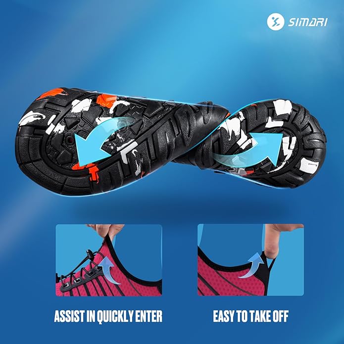 SIMARI Water Shoes for Women Men - Barefoot Quick-Dry Aqua Socks | Lightweight Swim Shoes for Surfing, Swimming, Beach Sports, Kayaking, Diving | Non-Slip Design