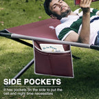 EVER ADVANCED Extra Wide Camping Cot for Adults Oversized XXL Sleeping Cots Folding Cot Bed with Carry Bag, 84.3" L x 41.9" W, Support to 550 lbs