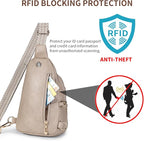 Crossbody Bags for Women Anti Theft Vegan Leather Sling Bag RFID Blocking Chest Bag for Travel