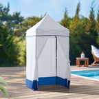 Sunjoy 4 x 4 Pop-Up Canopy Tent, Portable Instant Privacy Changing Tent, Toilet Stall with Sidewalls, Light Weight Sun Shelter with Carry Bag, for Camping and Beach, Navy