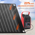 Takki 60W Solar Panel Foldable Solar Charger Kit with USB DC Type-C Ports for Portable Power Station Generator Camping Outdoor, 10 Connectors