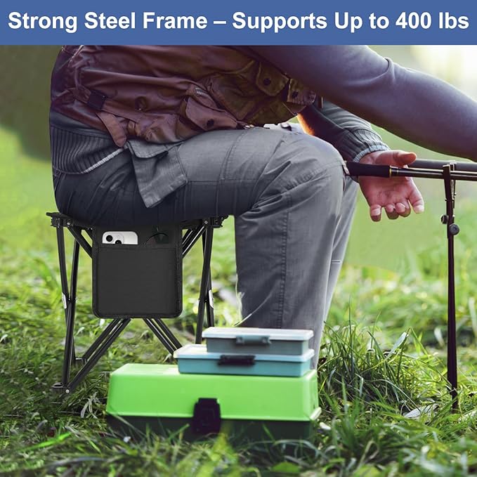 Folding Camping Stool for Adults, Small Portable Camp Stool Lightweight, Mini Chair Folding Fishing Chair Portable Foot Stool & Camping Seat for Outdoor Travel
