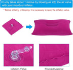 PATIKIL Inflatable Pillow, 2 Pack Squared Ultralight Camping Travel Pillow Desk Rest Neck Support for Hiking Backpacking Office, Pink
