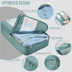 Veken 8 Set Packing Cubes for Travel Essentials, Suitcase Organizer Bags in 4 Sizes, Carry-On Luggage Accessories with Large Laundry & Hanging Toiletry Bag, Must-Have for Airplane, Road Trip & Camping