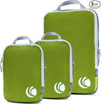 Cipway Compression Packing Cubes Set, Ultralight Expandable Travel Packing Organizers for Carry on Luggage (Green 3pcs)