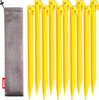10-Pack Plastic Tent Stakes – 9-Inch Heavy Duty Canopy Anchoring Pegs for Camping, Gardening, Landscaping, Backpacking – Lightweight, Rust-Proof, Reusable Camping Stake