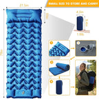 Inflatable Camping Mat, Ultra-Lightweight Sleeping Pad with Built-in Pillow & Foot Pump, Camp Pads for Backpackers, Hikers & Outdoor Enthusiasts, Easy to Carry, Gifts