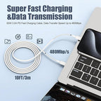 iPhone 17 Air/16e/15 Pro Max Charger Fast Charging, 2Pack 20W Dual USB C Fast Charger Block 10FT Long USB C to C Charging Cable Cord for iPhone 17/17 Pro/17 Pro Max/16 Pro Max/15 Pro/15 Plus/iPad Pro