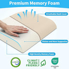 TranquilRelax XLarge Seat Cushion, Memory Foam Cushion for Long Sitting Hours on Office Chair, Home & Car, Non-Slip Chair Pad for Relieving Back & Sciatica & Hip & Coccyx Pain (Khaki)