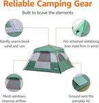 Amazon Basics Instant Camping Tent with Rainfly, Weather-Resistant, Quick Setup