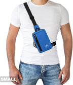 Peicees Small Crossbody Bag for Men Women Mini Sling Bag Travel Running Phone Daypack Cross Body Shoulder Bags, 2 Sizes, Mini Navy Blue