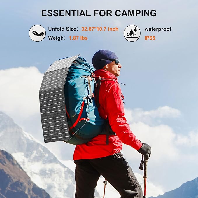 MARBERO 148Wh Solar Generator with Solar Panel Included Portable Power Station 200W with Foldable Solar Panel 40W Set for Camping Outdoor Hiking Fishing Emergency