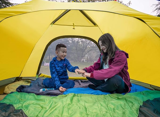 KAZOO 2／4 Person Camping Tent Outdoor Waterproof Family Large Tents 2/4 People Easy Setup Tent with Porch Double Layer