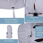 Sun Hat for Men Women with Neck Flap,UPF 50+ UV Protective Hiking Fishing Hats,Wide Brim Sun Hat for Women&Men