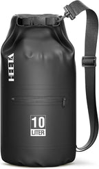 HEETA Waterproof Dry Bag with Front Zippered Pocket for Women Men, 5L/10L/20L/30L/40L Roll Top Lightweight Dry Storage Bag Backpack for Travel, Kayaking, Boating, Rafting, Camping, Hiking & Beach