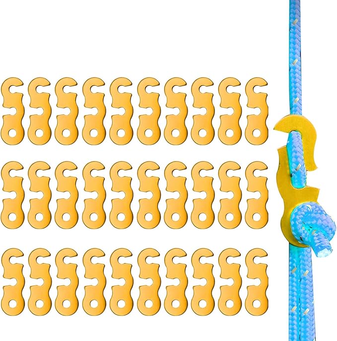 30Pcs Guyline Tensioner Aluminum Alloy Guy Line Cord Adjusters Tent Rope Tensioners Paracord Tensioner for Outdoor Tent Camping Hiking Accessories