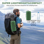 Camping Sleeping Pad with Pillow: Extra Thick 4.7 Inch Ultralight Self Inflating Air Mat, Connectable 50D Insulated Sleep Mattress for Backpacking, Camp, Hiking, Tent (Olive Green)