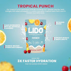 LIDO Tropical Punch Electrolyte Powder Packets — Clean, Zero-Sugar Hydration Drink Mix with Balanced Sodium for Fast Replenishment — Vegan, Paleo & Fasting Friendly — 28 Sticks