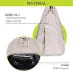 Antik Kraft Tasha Crossbody Sling (Stone) | Vegan Leather Crossbody Bag for Women with 16-20" Strap | Sling Bags for Women with Durable Antique Brass Hardware | 7in x 2.5in x 12.5in |