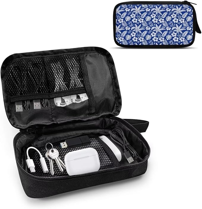 Tropical Flowers Electronic Organizer Travel Cable Organizer Bag Portable Pouch Electronic Accessories Carry Case for Tech Accessory Phone Power Bank Cable Cord Charger