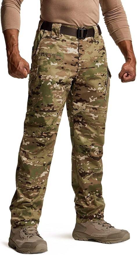 CQR Men's Tactical Pants, Water Resistant Ripstop Cargo Pants, Lightweight EDC Work Hiking Pants, Outdoor Apparel
