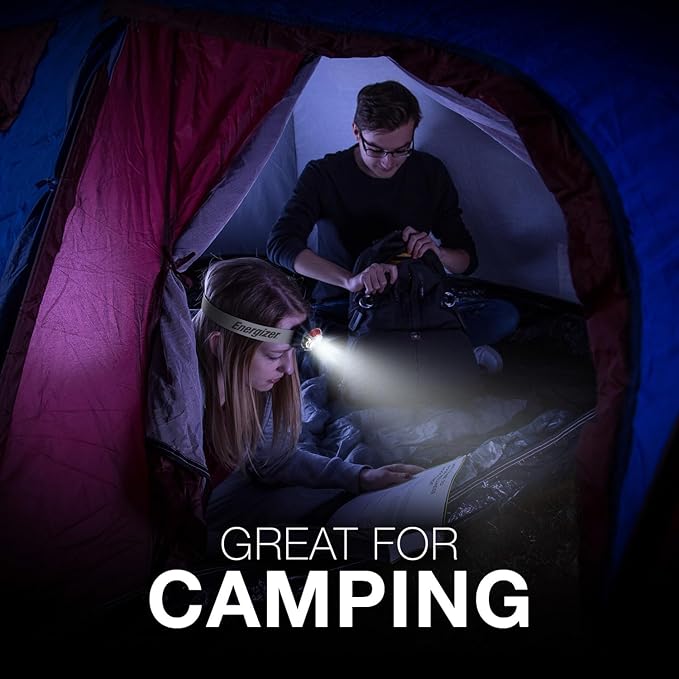 Energizer Vision HD+ LED Headlamp, Water Resistant Bright Headlamp with Digital Focus, Camping Gear and Emergency Light, Batteries Included, Pack of 1