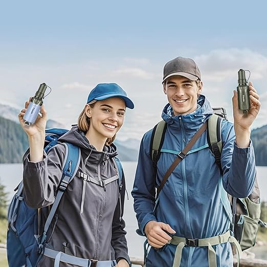 2 Pack Timain Portable Personal Water Filter Straw,Water Purifier Survival for Emergency Preparedness,Outdoor Activities,Travel,Camping, Hiking,Fishing,Hunting.