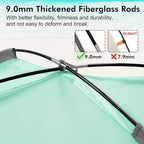 WhiteFang Beach Tent Anti-UV Portable Sun Shade Shelter for 3/4/6/8 Person, Extendable Floor with 3 Ventilating Mesh Windows Plus Carrying Bag, Stakes and Guy Lines