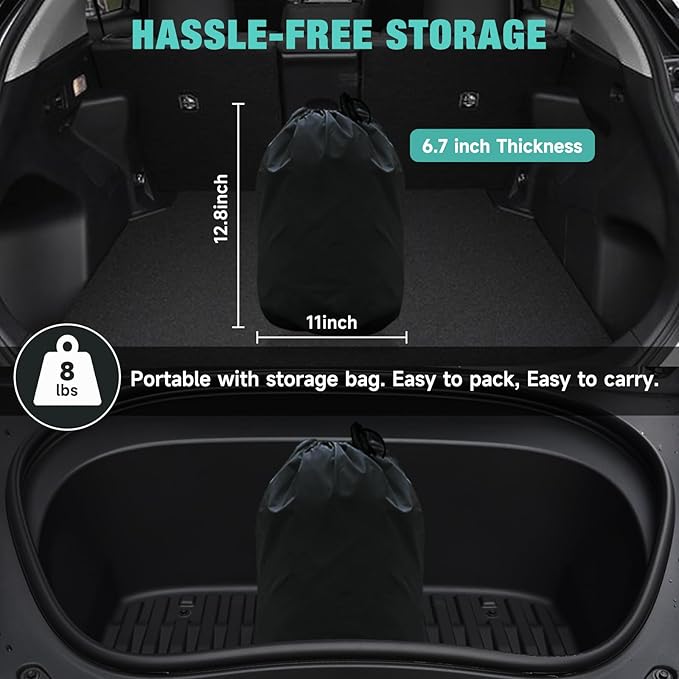 SUV Air Mattress: Inflatable Car Air Mattress for Camping, Portable Car Bed with Air Pump & 2 Pillows, Flocking Sleeping Pad Mattress for Home Car Travel Camping, Navy