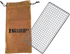 Portable Bushcraft Stainless BBQ Cooking Grill Grate, Bamboo Cutting Board, Burlap Bag, Mini Knife, Fire Starter Kits. Camping, Campfires, Backpacking, Hunting & Fishing Gear