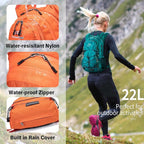 Insulated Hydration Backpack Pack with 2L Water Bladder Lightweight 22L Hiking Backpack Bag for Women Men Daypack for Hiking Running Festival Camping Biking