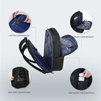 Verage Roll Top Laptop Backpack Waterproof PU Lather Travel Backpack Expandable Work Carry On Backpack for Men Women (Classic Black, One Size)