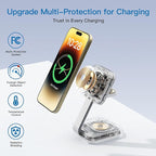 2026 Traveling Wireless Mag-Safe Fast Charging Station,Magnetic 3 in 1 Charger with iPhone 17 16 15 14 13 12 Pro Max Plus,Apple Watch Series & Air pods 4 3 2 Pro-Gifts for Wife & Husband(White)