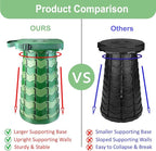 Portable Foldable Stool Set - Sturdy Square Collapsible Stool + Thick Seat Cushion - 550lbs Load Capacity for Camping Travel Picnic Gardening (Camouflage/Black)