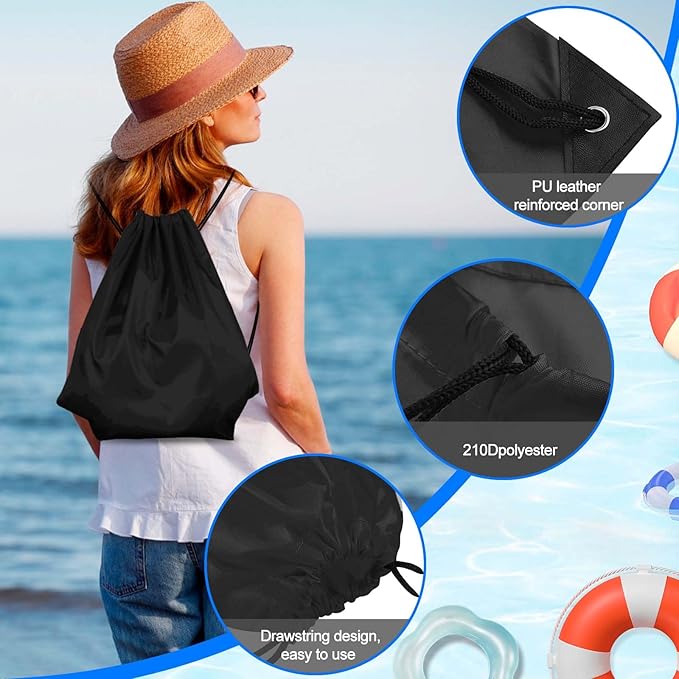 PLULON 6 Pcs Drawstring Bags Bulk Drawstring Backpack String Backpack Cinch Sack Sport Gym Backpack Bags for Yoga Traveling Outdoor Sports (mixed colors)